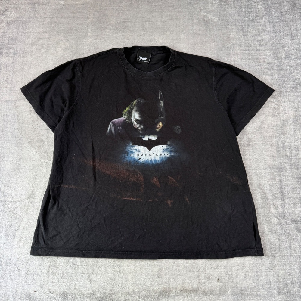 Batman The Dark Knight Shirt Mens XL Black Movie Y2K 2008 DC Comics Heath Ledger
